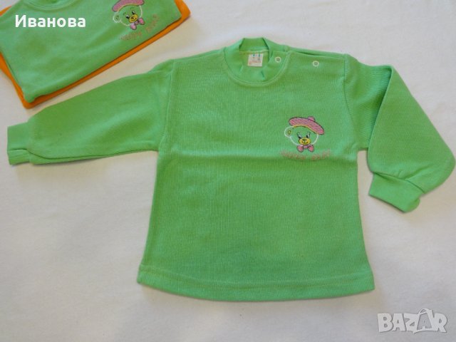 Разпродажба 2 бр. Нови бебешки зелени блузки за 20 лв. общо, снимка 2 - Бебешки блузки - 39936370