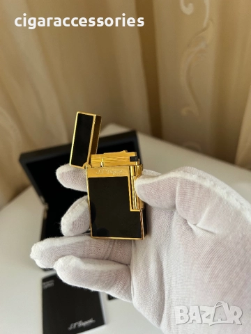 S.T. Dupont Ligne 2 – Black & Gold запалка, 2 пламъка, снимка 4 - Запалки - 52531296