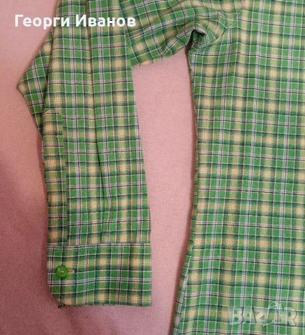 КАТО НОВА M/L ЕФЕКТНА БЪЛГАРСКА карирана спортно-елегантна риза BG plaid shirt, снимка 5 - Ризи - 53274928