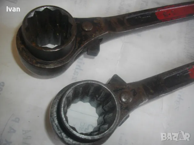 32мм-30мм ГОЛЯМ 380мм РЪЧЕН КЛЮЧ ЗА СКЕЛЕ ТРЕСЧОТКА ДВУСТРАННА ПРОФЕСИОНАЛНА КОВАНО ЖЕЛЯЗО МАСИВНА, снимка 2 - Други инструменти - 49090075