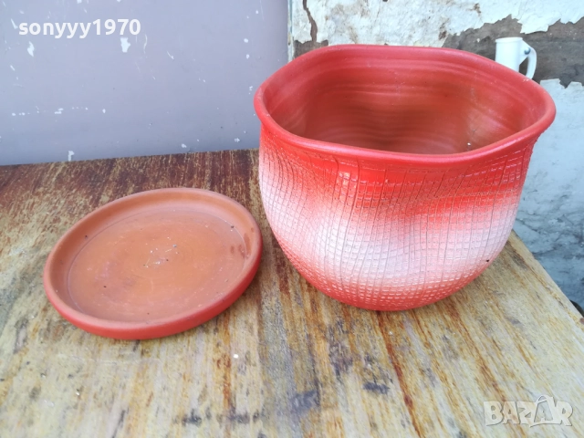 КЕРАМИЧНА САКСИЯ КАШПА 1910251235, снимка 2 - Саксии и кашпи - 52105506