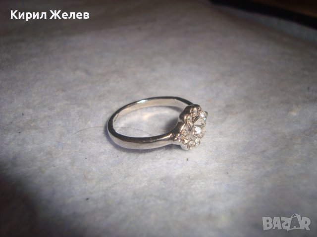 ПРЕКРАСЕН НЕЖЕН АРТ ПРЪСТЕН МЕД с БЯЛА ПОЗЛАТА и ФАСЕТИРАНИ БЛЕСТЯЩИ ЦИРКОНИ 27756, снимка 9 - Пръстени - 37510150