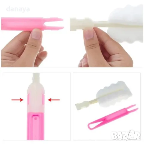 5378 Четка за миене на бутилки и чаши, 22 см, снимка 5 - Мопове, кофи, четки и метли - 47711692