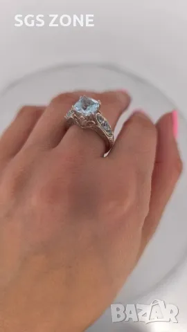 Сребърен Пръстен с Топаз, Аметист, Гранат, снимка 7 - Пръстени - 50311232