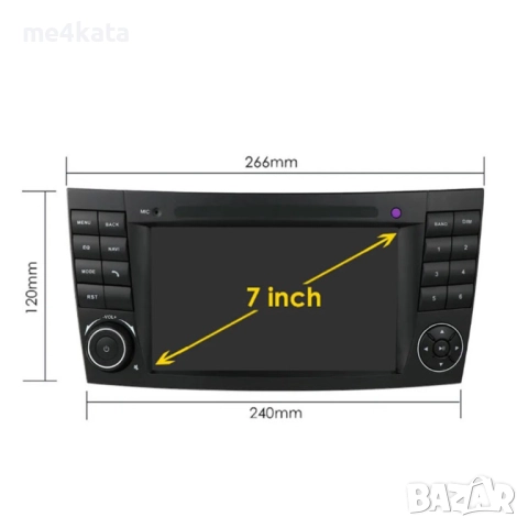 7-инчова мултимедия за Mercedes E-Class W211 (2002–2009) – Android Carplay, снимка 5 - Аксесоари и консумативи - 52872904