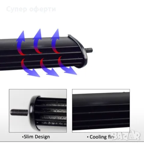 Външен прожектор със шест LED крушки за автомобили и мотоциклети 90 W LED BAR3, снимка 6 - Лед осветление - 49972619