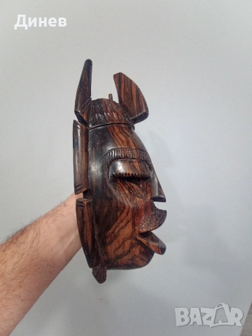 Автентична стенна маска от масивен абанос - 30 см, ръчна изработка, снимка 8 - Декорация за дома - 53446528