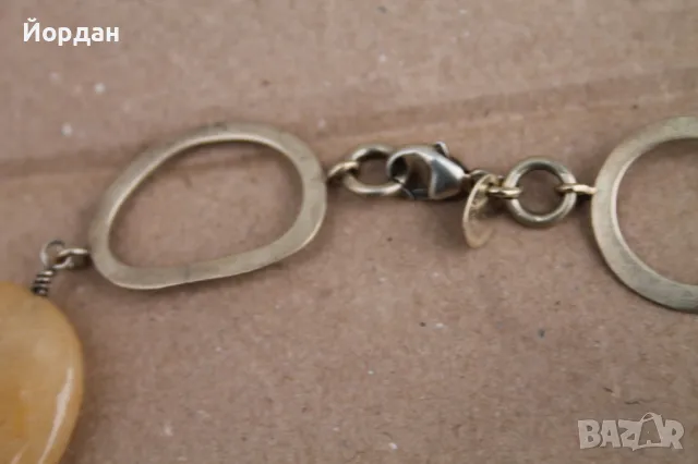 Дамско сребърно колие с позлата, снимка 7 - Колиета, медальони, синджири - 49771498