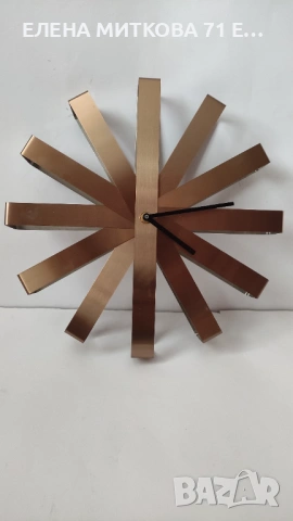 Немски стенен часовник от неръждаема стомана с медно покритие