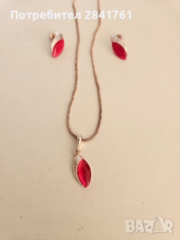 Комплект колие и обеци, снимка 5 - Бижутерийни комплекти - 50867455