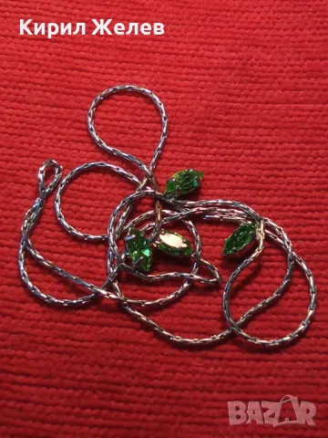 ЗЛАТИСТО НЕЖНО ВИНТИДЖ - АРТ КОЛИЕ с ФАСЕТИРАН ХРИЗОЛИТ 47379, снимка 7 - Колиета, медальони, синджири - 47034858