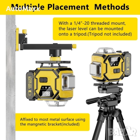 Лазерен нивелир 360°,самонивелиращ се,16 линии,4×360°,4D , снимка 6 - Измервателни инструменти - 52165800