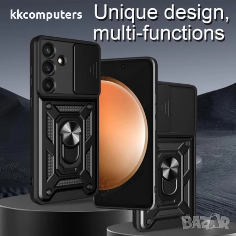 Samsung Galaxy S25 FE Удароустойчив Ring Holder/ Sliding Camera Cover Калъф и Протектор, снимка 8 - Калъфи, кейсове - 51832222