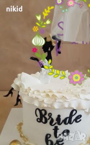 Лейди дама 2 части черен пластмасов топер украса за торта рожден ден моминско парти юбилей, снимка 3 - Други - 37357199