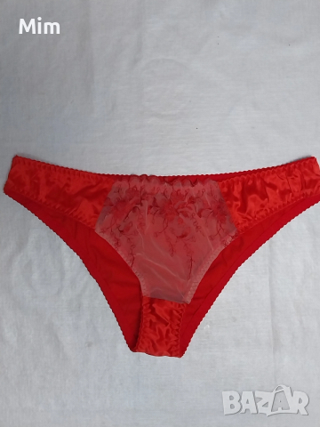  Резервирани М / L Сатенена червена бикина с дантела , снимка 5 - Бельо - 53039597