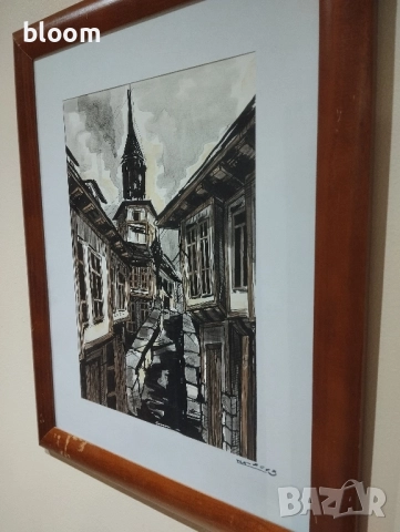 Картина туш и акварел, снимка 3 - Картини - 52195417