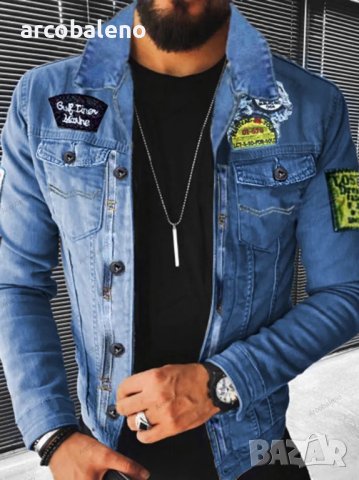 Мъжко дънково яке от удебелен деним в плюшен стил, 4цвята, снимка 2 - Якета - 39733064