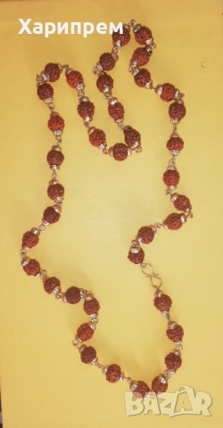 Гердани-рудракши със злаатист обков , снимка 4 - Колиета, медальони, синджири - 52793762