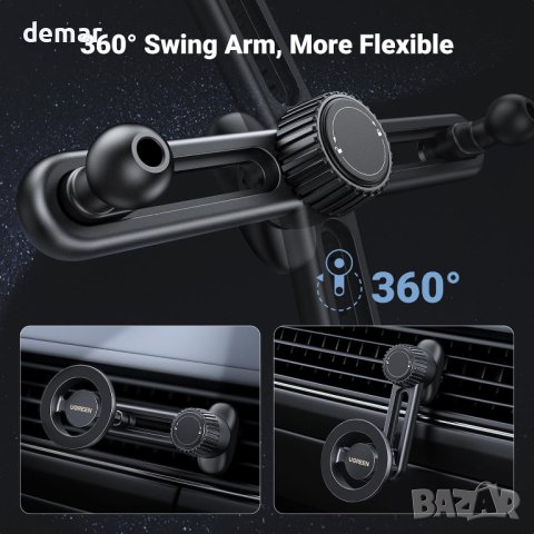 UGREEN Магнитна стойка за телефон за кола, съвместима с калъф MagSafe iPhone 12-15 Pro Max Plus Mini, снимка 2 - Аксесоари и консумативи - 43930060