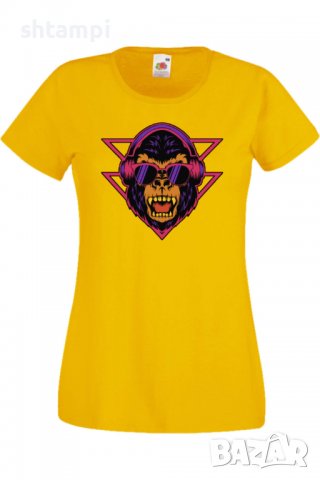 Дамска Тениска monkey with headphones Изненада,Повод,Подарък,Празник, снимка 2 - Тениски - 37641339