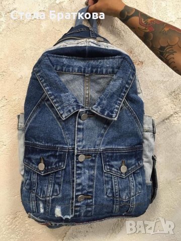 Чанта Раница /Дънкови изделия / Ръчно изработени, снимка 5 - Чанти - 32319064