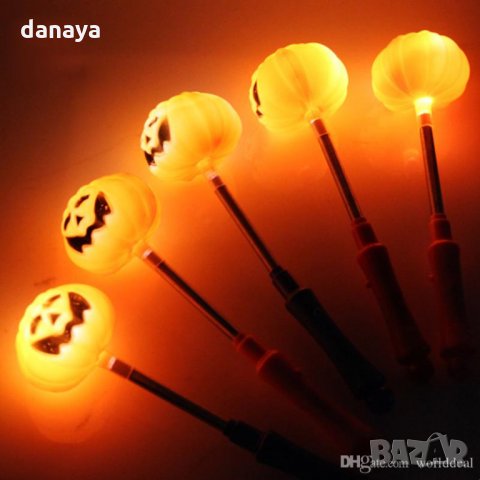 2130 Парти светеща пръчка с пружина Тиква, снимка 3 - Фигурки - 33029891