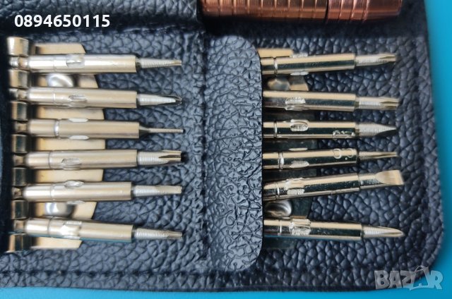 25в1 комплект малки отвертки финни мини отверки за ремонт на телефони часовници фина механика, снимка 4 - Отвертки - 37282468