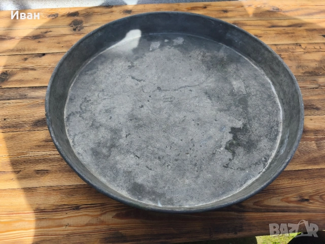 медна тава от царско време с надпис Сръдна Гора Пазарджикъ , снимка 2 - Антикварни и старинни предмети - 53562249