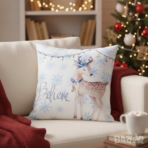 Коледни декоративни калъфки за възглавници – 7 уникални празнични дизайна, 45×45 см - 6бр в комплект, снимка 6 - Други - 52134076