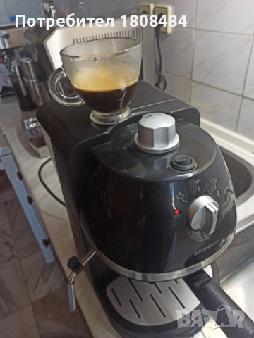 Кафемашина Силвър Крест с ръкохватка с крема диск, работи отлично и прави хубаво кафе с каймак , снимка 3 - Кафемашини - 44082377
