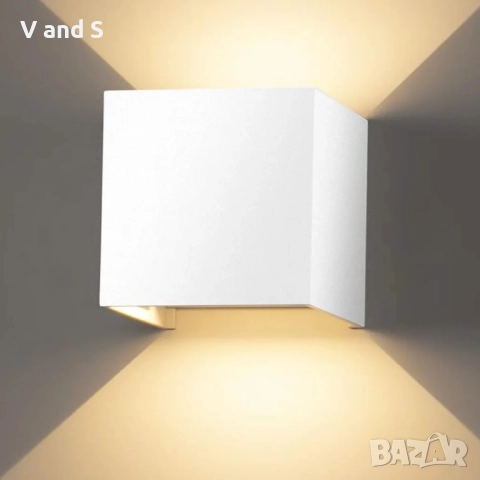 4 броя LEDMO 12W Външна стенна лампа, 3000K Водоустойчива LED стена аплик 