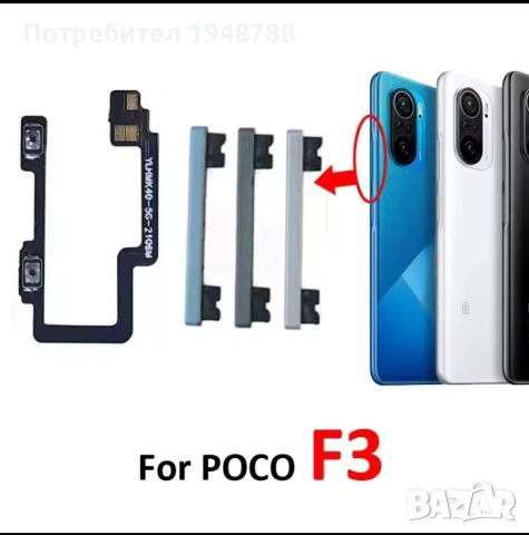 Бутон за сила на звука за Poco F3
