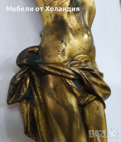 Голямо бронзово разпятие за стена, снимка 4 - Колекции - 53122526