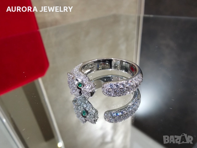 CARTIER Panthere de Cartier White Gold Paved Diamonds Дамски Пръстен, снимка 8 - Пръстени - 52821446