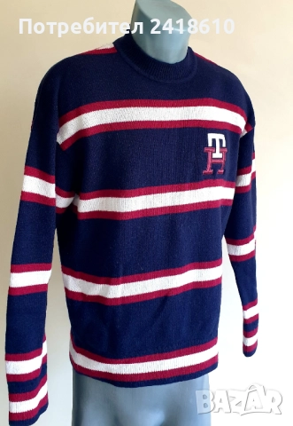 Tommy Hilfiger Monogram Oversize Wool / Mens Size XS / S  ОРИГИНАЛ! Мъжки Вълнен Пуловер!, снимка 14 - Пуловери - 52178704
