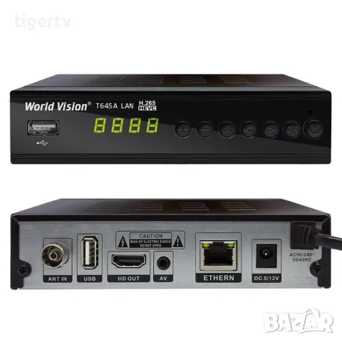 Приемник /декодер за цифрова ефирна кабелна телевизия World Vision T645A LAN FM H.265 HD, гаранция, снимка 3 - Приемници и антени - 27547796