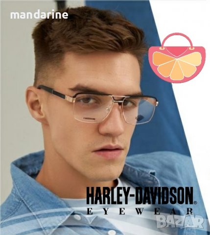 HARLEY DAVIDSON 🍊 Мъжки рамки за очила BLACK "N" GOLD METAL нови с кутия
