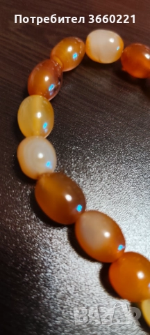 Оранжев ахат, снимка 2 - Колиета, медальони, синджири - 52255241