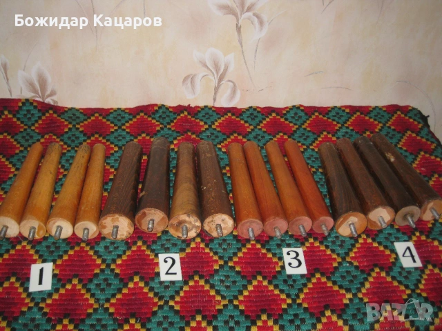 Стари, букови крака за мебели. Цени - 8- 10 евро, за комплект от 3 или четири броя. Пращам по Еконт., снимка 3 - Шкафове - 53487468