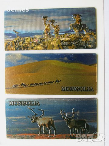 Сет три броя метални магнити от Монголия-серия-2, снимка 3 - Други ценни предмети - 28911958