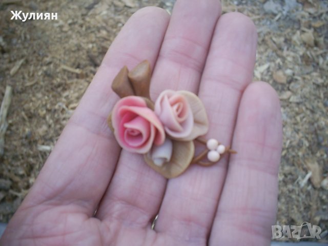 СТАРА БРОШКА РОЗИ, снимка 3 - Други ценни предмети - 36621192