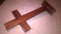 поръчан-Кръст С ХРИСТОС от дърво и метал на поставка-25Х11Х4СМ, снимка 11