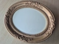 Барокова златна дървена овална рамка за гоблен картина огледало 12, снимка 2