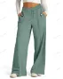 Дамски едноцветни модни широки ежедневни панталони с талия, 11цвята , снимка 5
