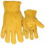 Ръкавици 5-пръста (жълти) от лицева, естествена телешка, водоотблъскваща кожа, с подплата, снимка 1 - Железария - 28850449
