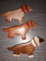 Дървена Art шнола куче 3 цвята, снимка 1 - Аксесоари за коса - 37132676