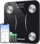 INSMART Bluetooth кантар за телесни мазнини,мазнини,ИТМ,вода,BMR,мускулна маса 180кг