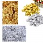 Листенца за декорация - текстил /80 броя в опаковка/златни и сребърни