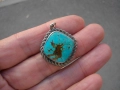 СТАРА СРЕБЪРЕНА ВИСУЛКА С ТЮРКОАЗ , снимка 5