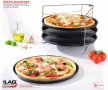 Комплект за печене на пица за 4 пици, 4 тави, снимка 1 - Съдове за готвене - 34865626